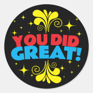 Sticker Rond Grande étoile au travail employé classe de reconna