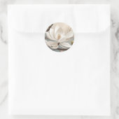 Sticker Rond Grande Fleur blanche de Magnolia (Sac)