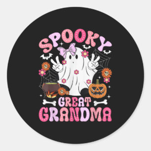 Sticker Rond Grande Mère Halloween Épouvantable Arrière-Grand-M