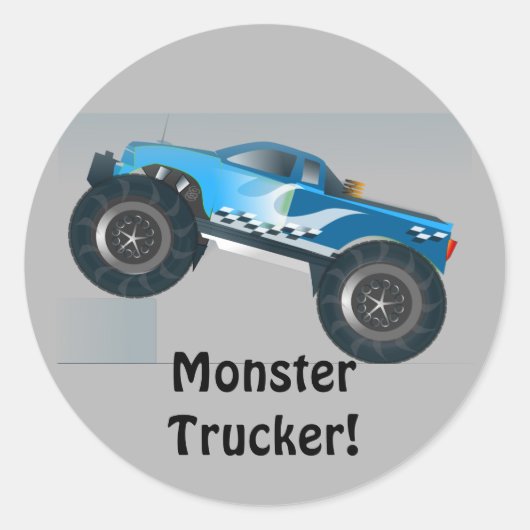 Sticker Rond Grande Monster Truck Speedway-amoureux de la conce (Devant)