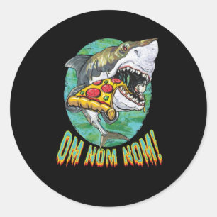Sticker Rond Grande pizza de requin blanc