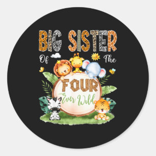 Sticker Rond Grande Sœur Des Quatre Ever Wild Safari 4e Anniver