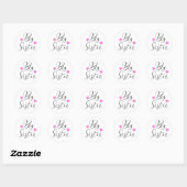 Sticker Rond Grande Sœur Mignonne (Feuille)