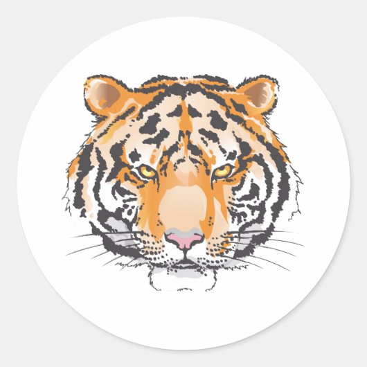 Sticker Rond Grande tête de tigre (Devant)