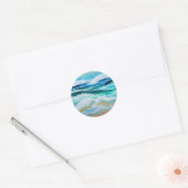 Sticker Rond Grandes et belles vagues en mer (Enveloppe)