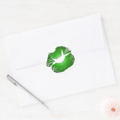 Sticker Rond Grandes lèvres vertes (Enveloppe)
