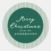 Sticker Rond Grandes vertes modernes Joyeux Noël (Devant)