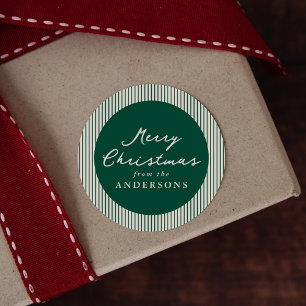 Sticker Rond Grandes vertes modernes Joyeux Noël