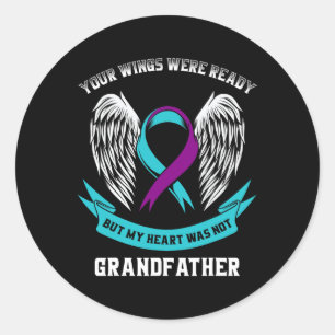 Sticker Rond Grandfae turquoise Et Violette Sensibilisation Au 