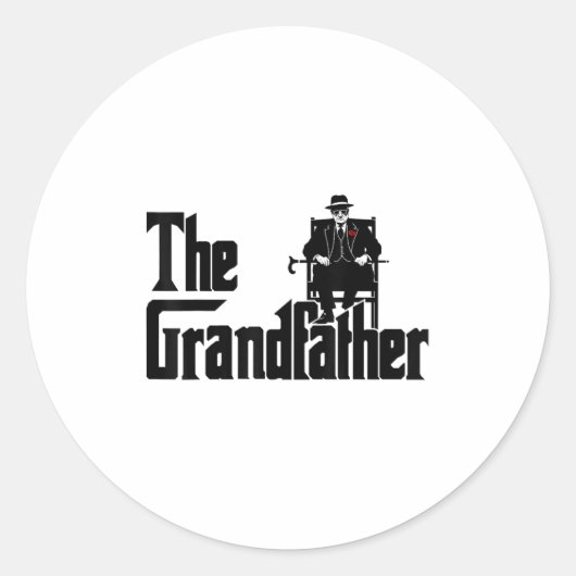 Sticker Rond Grandfather Funny Quote Design For Grandpas (Devant)