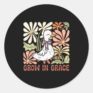 Sticker Rond Grandir dans la grâce Bohème Floral Silly Goose Co