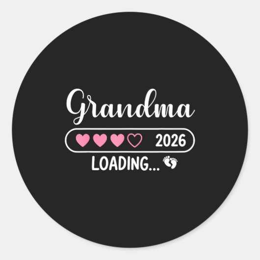 Sticker Rond Grandma 2026 Loading New Grandma Est 2026  (Devant)