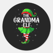 Sticker Rond Grandma Elf Christmas Girls Women Elf Squad Xmas F (Devant)