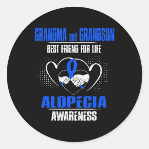 STICKER ROND GRANDMA ET GRANDSON MEILLEUR AMI DE LIFE ALOPECIA
