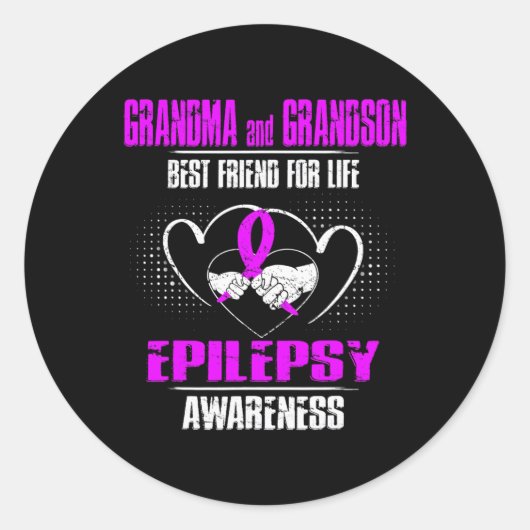 STICKER ROND GRANDMA ET GRANDSON MEILLEUR AMI DE LIFE EPILEPSY (Devant)