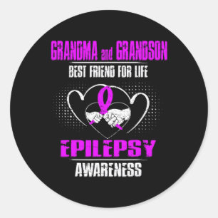 STICKER ROND GRANDMA ET GRANDSON MEILLEUR AMI DE LIFE EPILEPSY