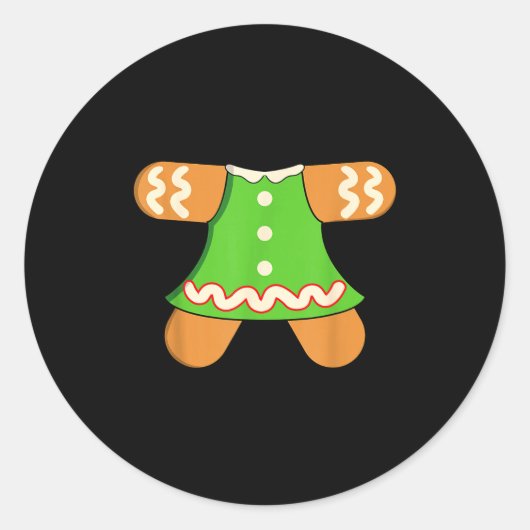 Sticker Rond Grandma Gingerbread Man Costume Matching Christmas (Devant)