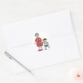Sticker Rond Grandma & Grandson (Grandparent Designs) (Enveloppe)