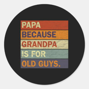 Sticker Rond Grandpa Art Pour Hommes Grand-Père Papa Père Paren