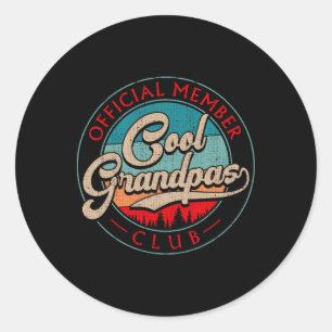 Sticker Rond Grandpa Cool Vintage Grandpas Club Membre officiel