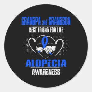 STICKER ROND GRANDPA ET GRANDSON MEILLEUR AMI DE LIFE ALOPECIA
