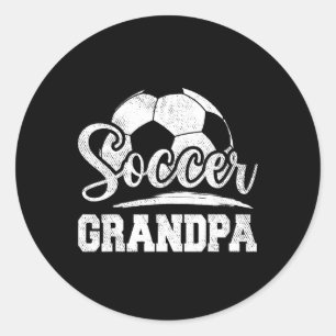 Sticker Rond Grandpa Joueur de football Jeu Fête des pères Jour