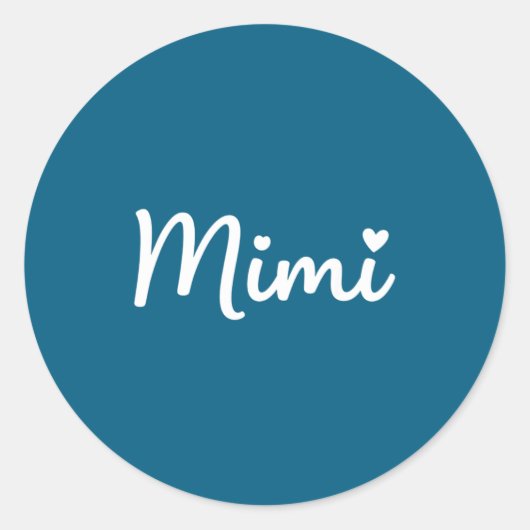 Sticker Rond Grandparent Mimi - Mimi Script Heart Design Grandm (Devant)