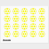 Sticker Rond Grands points jaunes (Feuille)