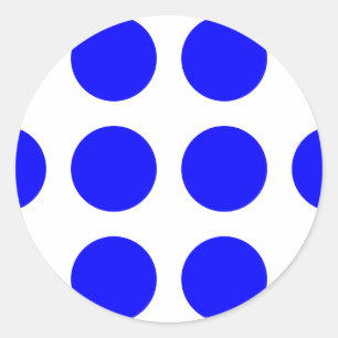 Sticker Rond Grands pois bleus