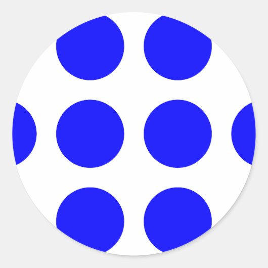 Sticker Rond Grands pois bleus (Devant)