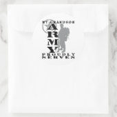 Sticker Rond Grandson Sert fièrement - ARMÉE (Sac)
