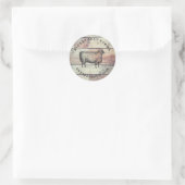 Sticker Rond Grange Rustique Bois Et Mouton Ferme Classique Ron (Sac)