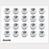 Sticker Rond Grange Rustique Bois & Roses Vintage Merci (Feuille)