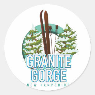 Sticker Rond Granite Gorge ski new Hampshire
