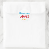 Sticker Rond Granma aime mes t-shirts et cadeaux (Sac)