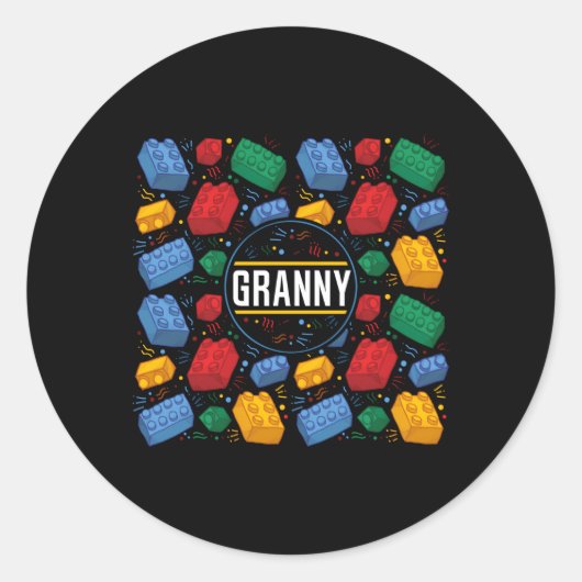 Sticker Rond Granny Building Blocs Famille (Devant)