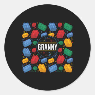 Sticker Rond Granny Building Blocs Famille