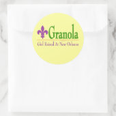 Sticker Rond Granola, Fille Élevée À NOLa (Sac)