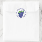 Sticker Rond 'GRAPE' (Grand) Professeur de travail Bunch de rai (Sac)