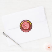 Sticker Rond GRAPE rose VINE ROUGE CIRE SEIGNE (Enveloppe)