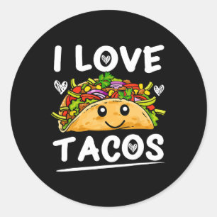 Sticker Rond Graphique 365 I Love Tacos Tee Cinco De Mayo Taco