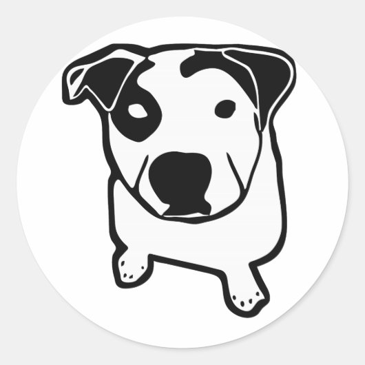 Sticker Rond Graphique à bille en T Pit Bull (Devant)