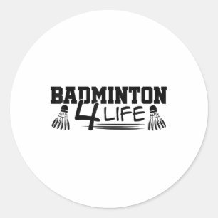 Sticker Rond Graphique Badminton 4 Life Joueur de Badminton Vol