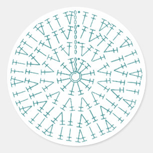 Sticker Rond Graphique crochet couleur personnalisé