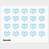 Sticker Rond Graphique d'amour cool, Bleu (Feuille)