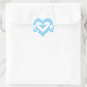 Sticker Rond Graphique d'amour cool, Bleu (Sac)