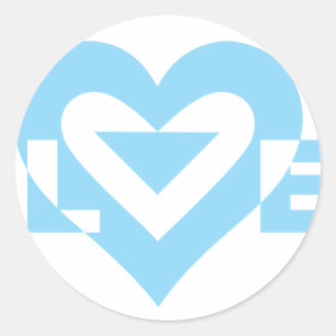 Sticker Rond Graphique d'amour cool, Bleu