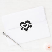Sticker Rond Graphique d'amour cool, noir (Enveloppe)
