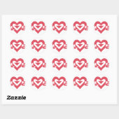 Sticker Rond Graphique d'amour cool, rose cerise (Feuille)