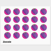 Sticker Rond Graphique d'aubergine (Feuille)